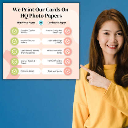 Photo Birthday Greeting Card with Inside Custom Text