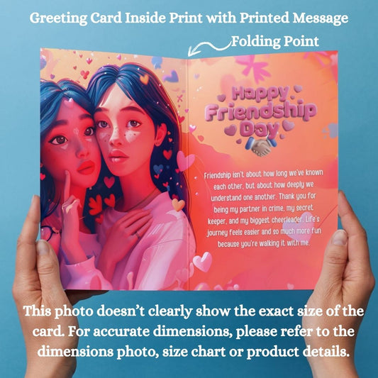 Friendship Day Greeting Card with Envelope - Gift for Bestie Best Friend BFF