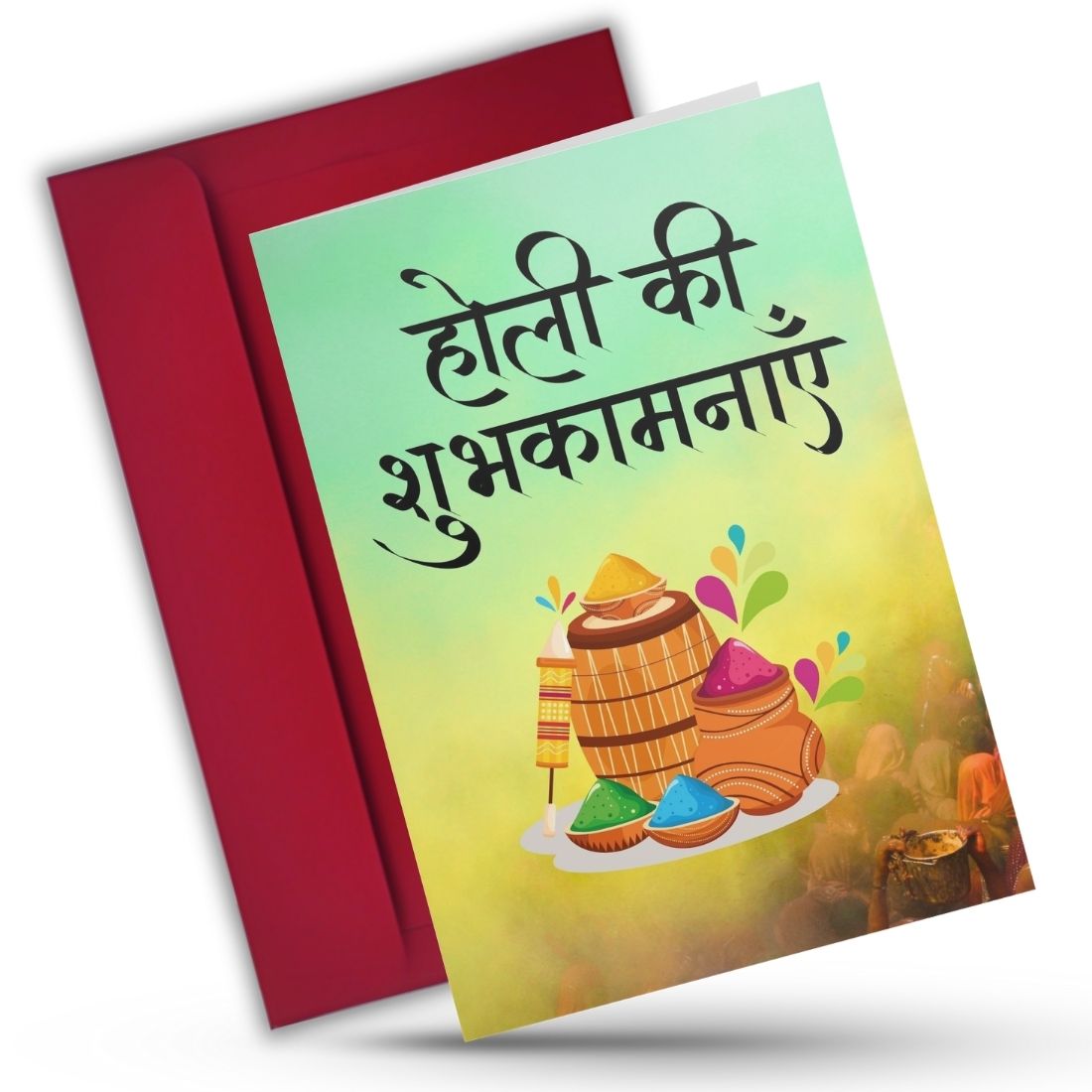 Holi Festival Greeting Card with Envelope