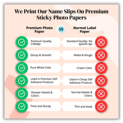 Kids Photo Name Slips Pack of 36