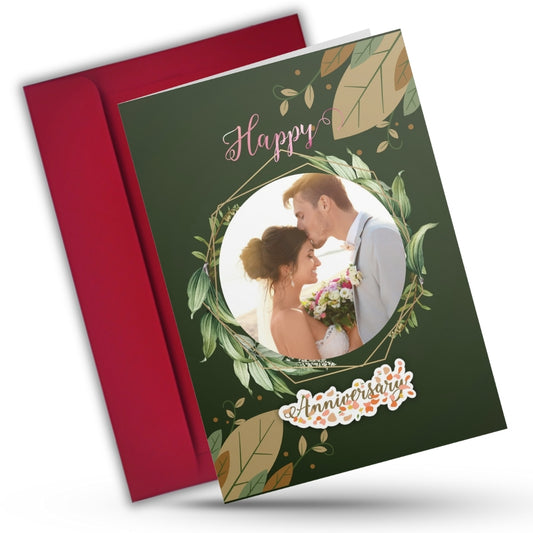 Customised Wedding Anniversary Greeting Card with Photos | Preprinted Inside Message