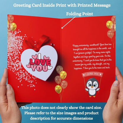 Customised Wedding Anniversary Greeting Card with Photos | Preprinted Inside Message