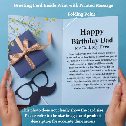 Customised Birthday Greeting Card with Photos for Father | Preprinted Inside Message