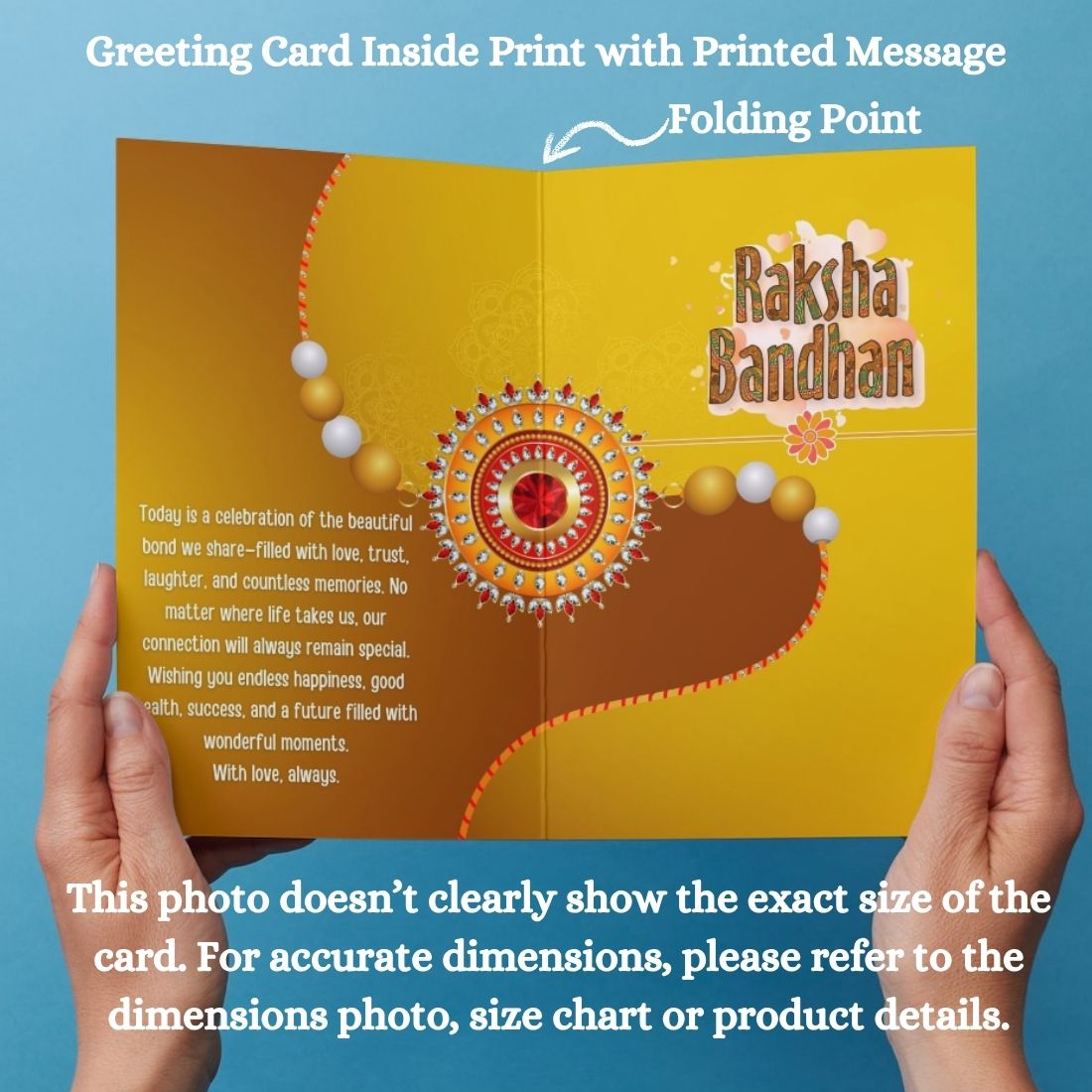 AanyaCentric Raksha Bandhan Card for Brother and Sister — Printed Greeting Card with Envelope