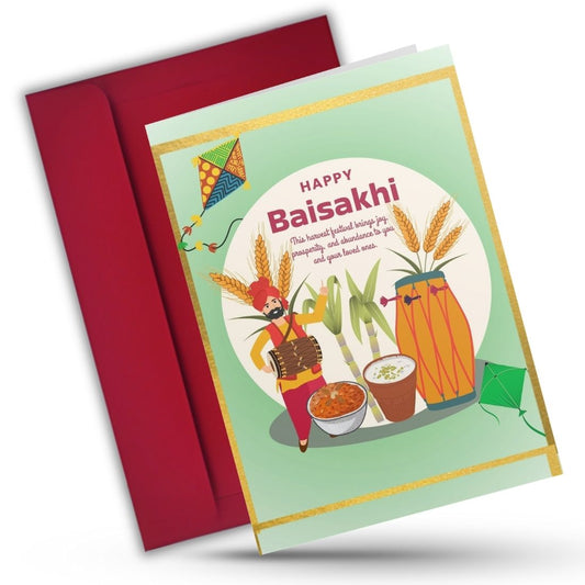 Baisakhi Festival Greeting Card with Envelope