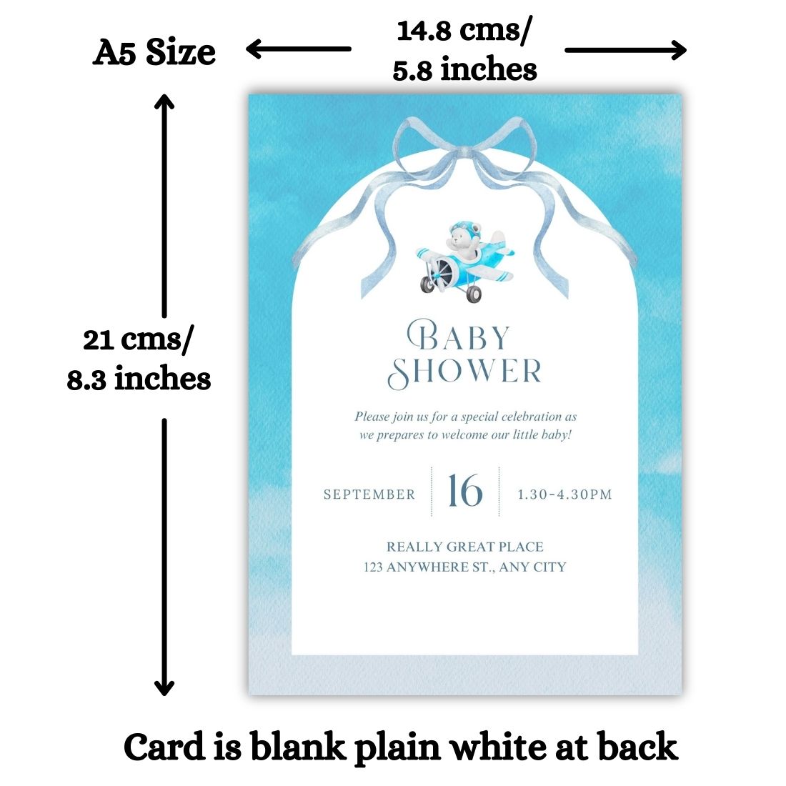 Customised Baby Shower Ceremony Invitation Cards Pack of 12 with Envelopes