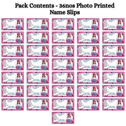 Kids Photo Name Slips Pack of 36