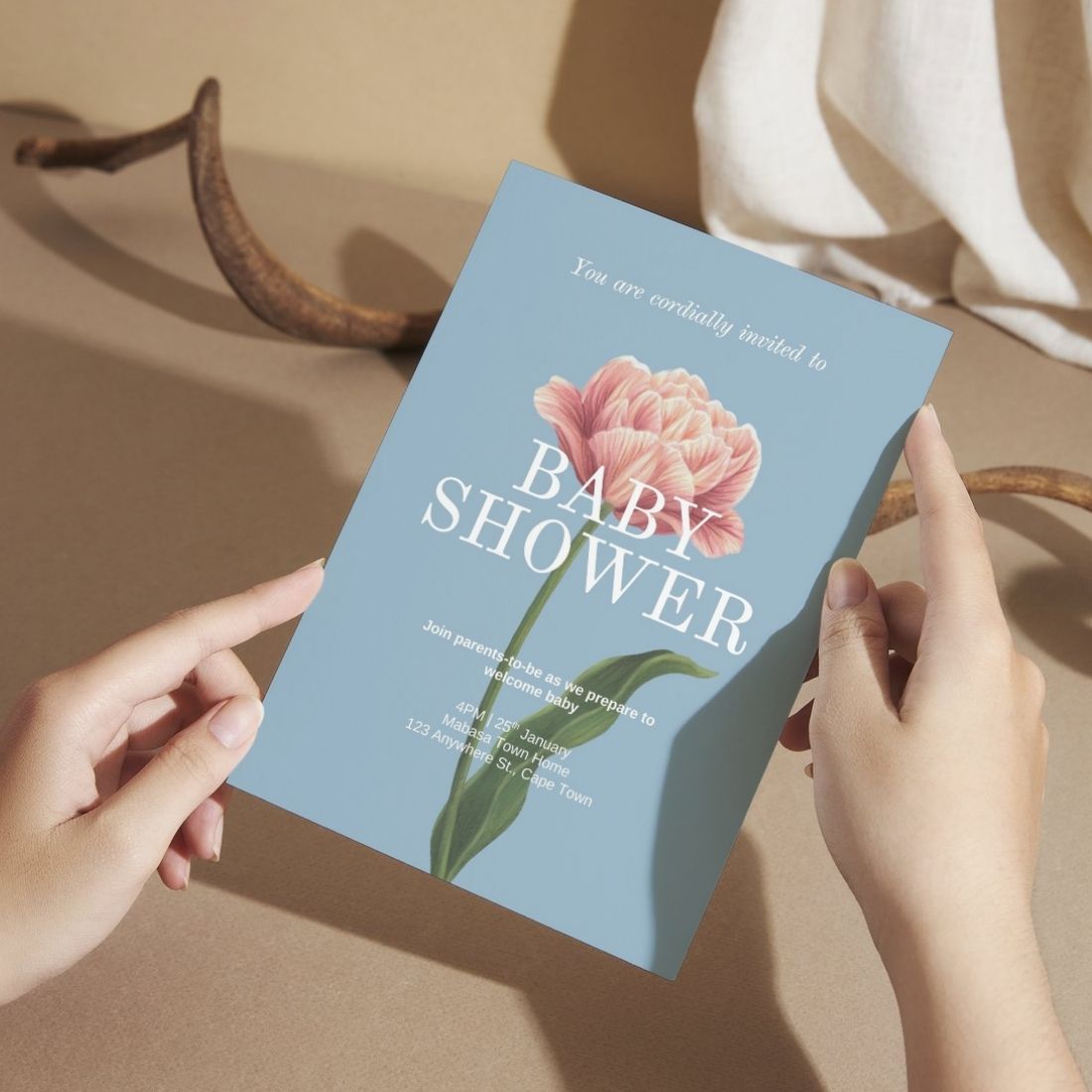 Customised Baby Shower Ceremony Invitation Cards Pack of 12 with Envelopes