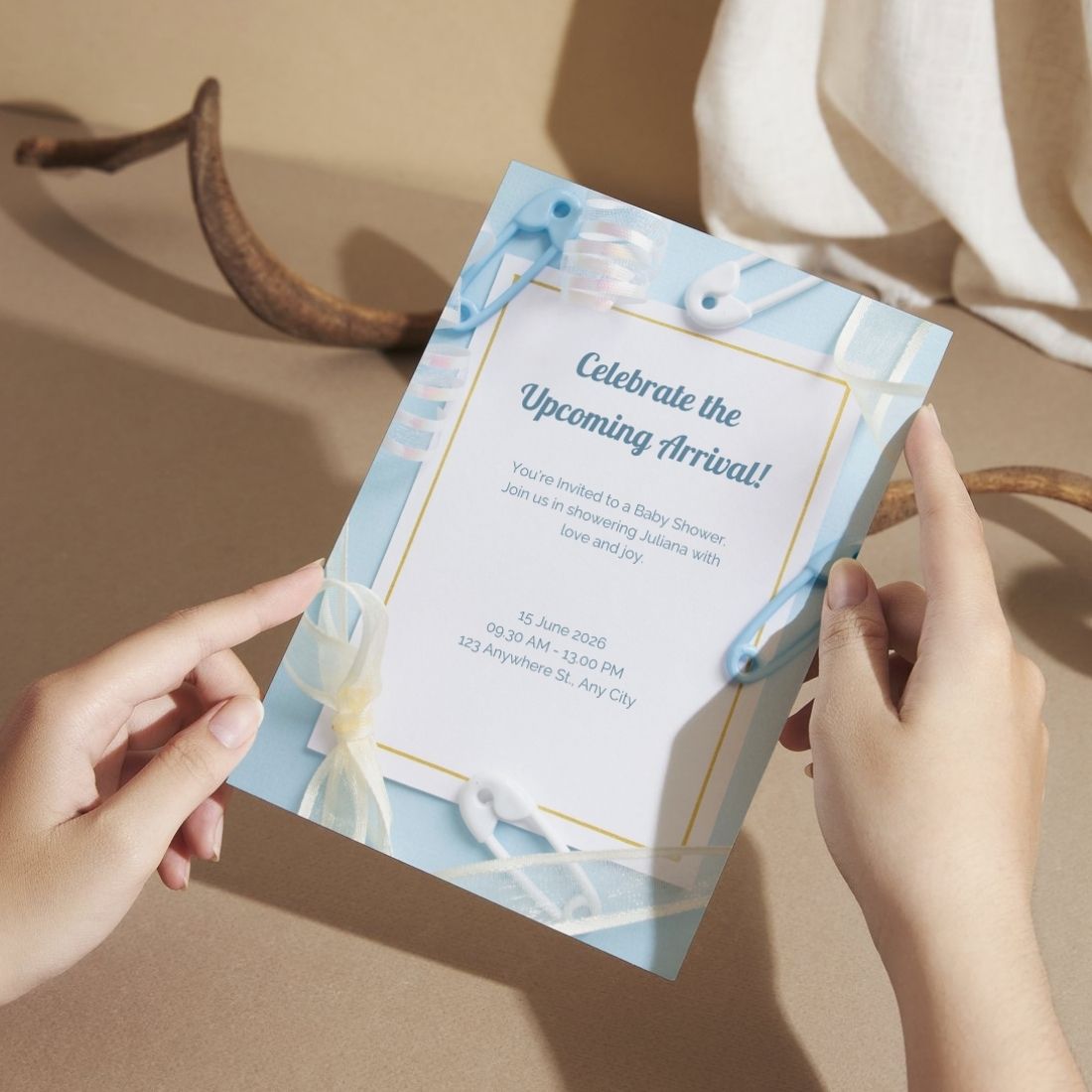 Customised Baby Shower Ceremony Invitation Cards Pack of 12 with Envelopes