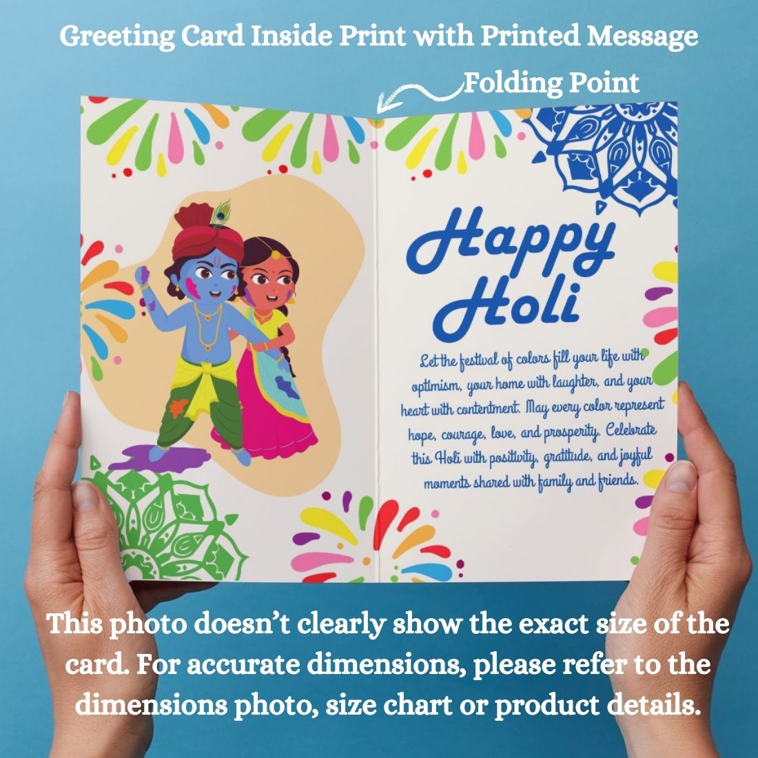 Holi Festival Greeting Card with Envelope
