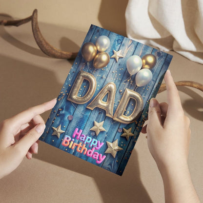 Happy Birthday Card for Dad — Printed Greeting Card with Envelope
