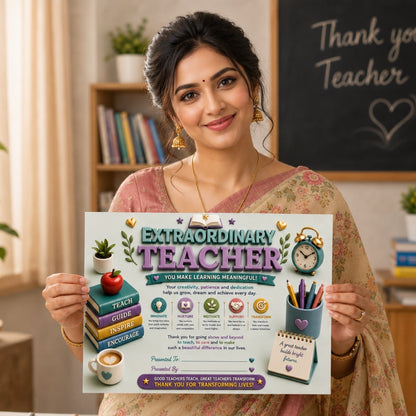Best Teacher Certificate – A4 Teacher Appreciation Award Certificate for Teachers | Premium Printed Thank You Gift