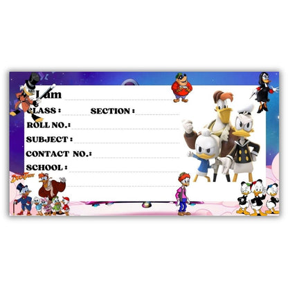 Kids Name Slips Cartoon Printed - Pack of 36 - Self Fill in