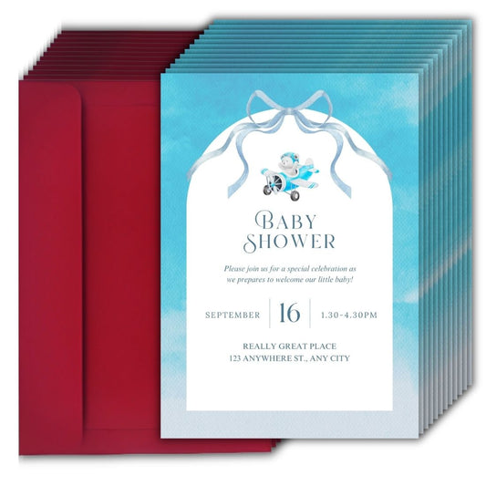 Customised Baby Shower Ceremony Invitation Cards Pack of 12 with Envelopes