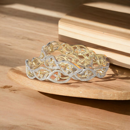 Gold Plated AD Kada Bangles Pair