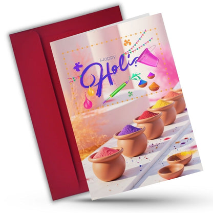 Holi Festival Greeting Card with Envelope