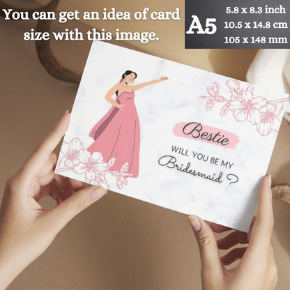 Bridesmaid Proposal Invitation Cards 5.8x8.3inch | Wedding Invite