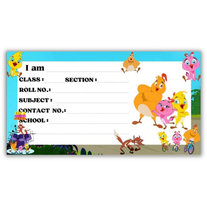 Kids Name Slips Cartoon Printed - Pack of 36 - Self Fill in