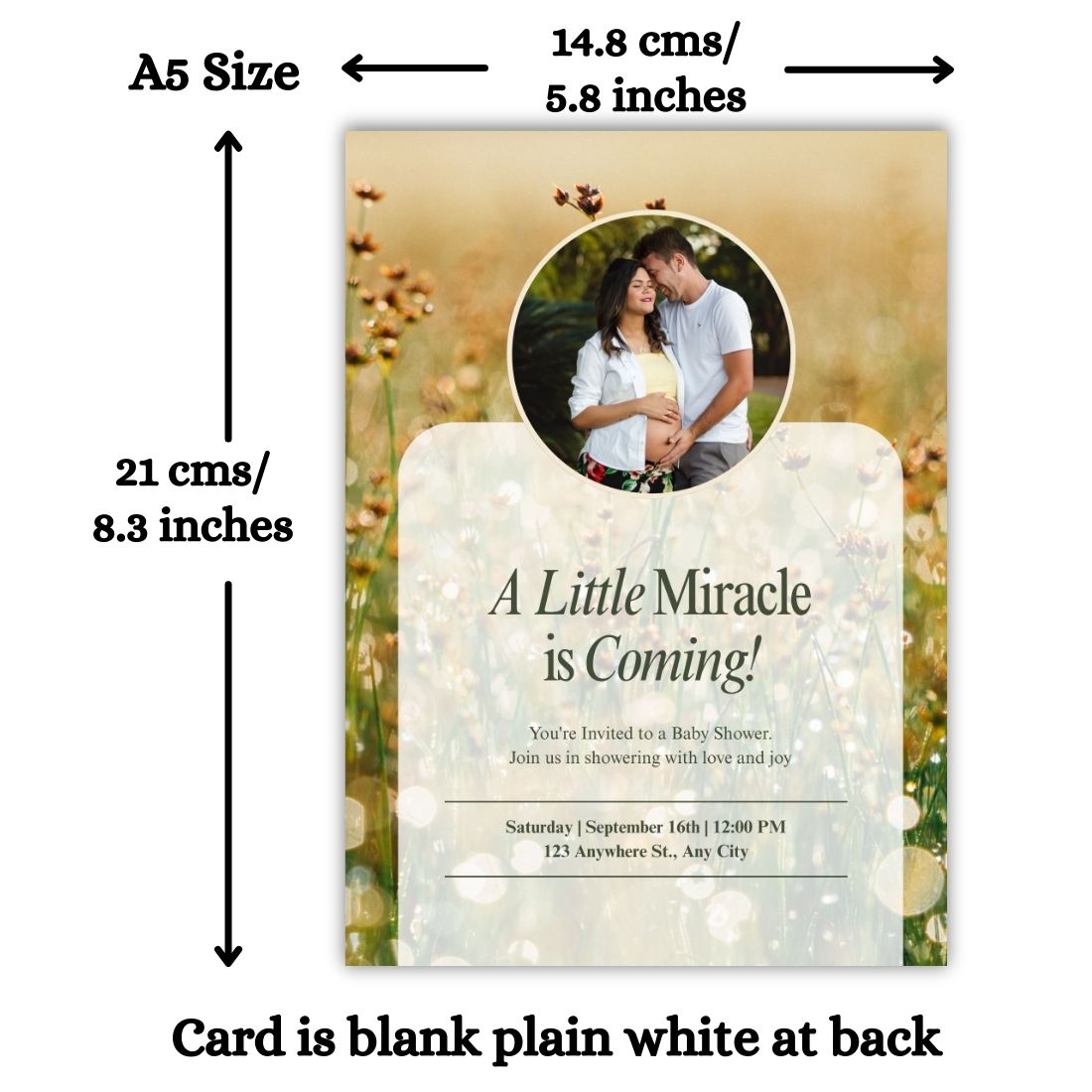 Customised Baby Shower Ceremony Photo Invitation Cards Pack of 12 with Envelopes