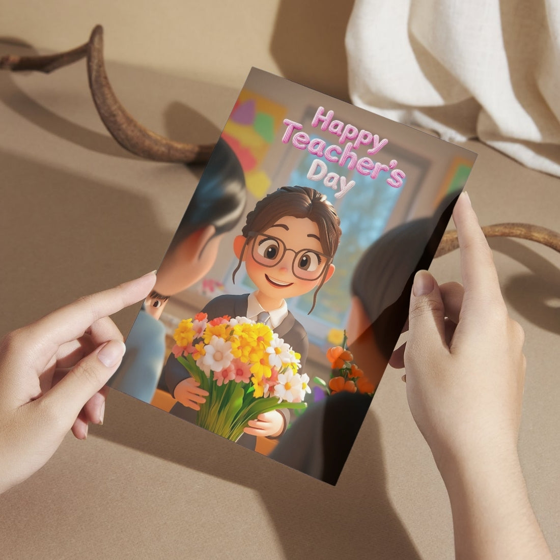 Happy Teacher's Day Card — Printed Greeting Card, Multiple Sizes, Photo Paper
