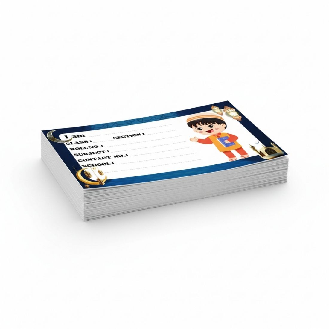 Kids Name Slips Cartoon Printed - Pack of 36 - Self Fill in