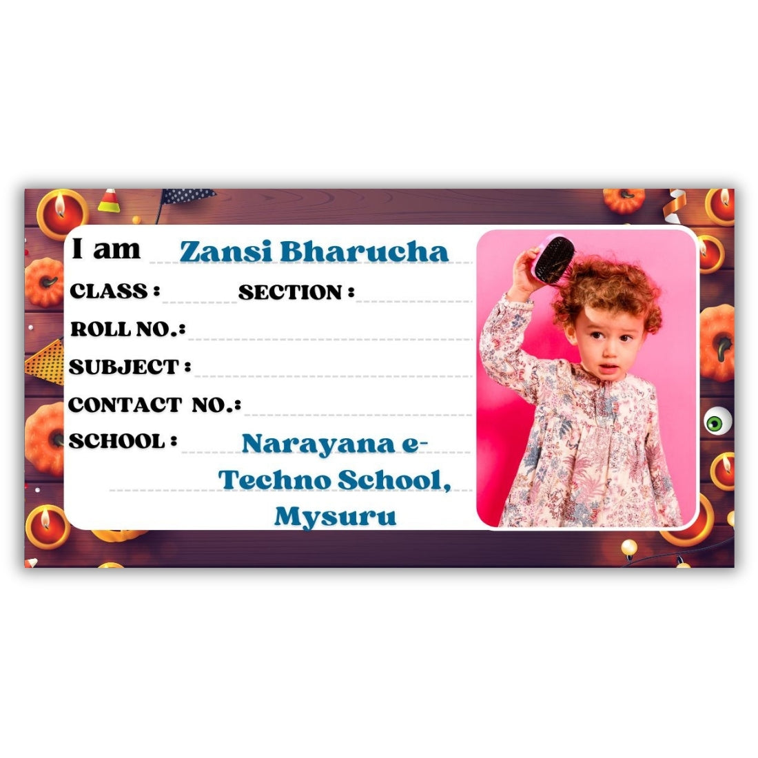 Kids Photo Name Slips Pack of 36