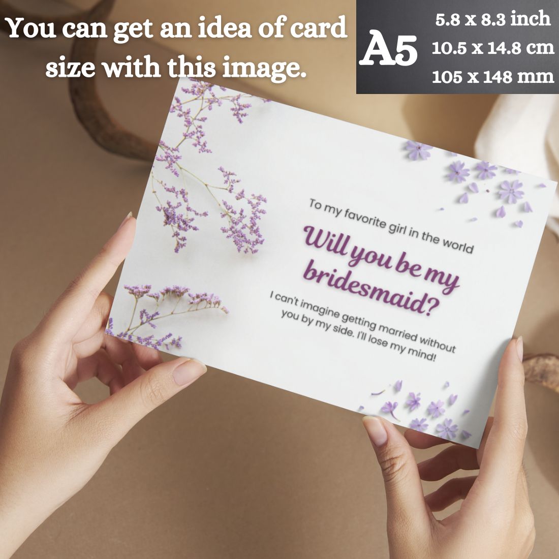 Bridesmaid Proposal Invitation Cards 5.8x8.3inch | Wedding Invite