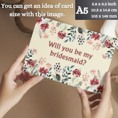 Bridesmaid Proposal Invitation Cards 5.8x8.3inch | Wedding Invite