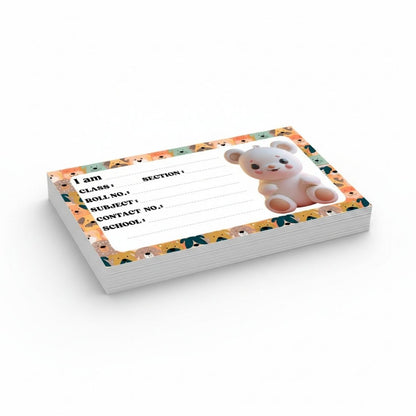 Kids Name Slips Cartoon Printed - Pack of 36 - Self Fill in