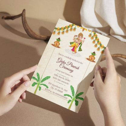 Customized Housewarming Invitation Cards, Pack of 12 Personalized 5.8x8.3 Inch with Premium Red Envelopes