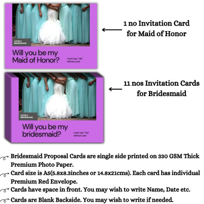 Bridesmaid Proposal Invitation Cards 5.8x8.3inch | Wedding Invite