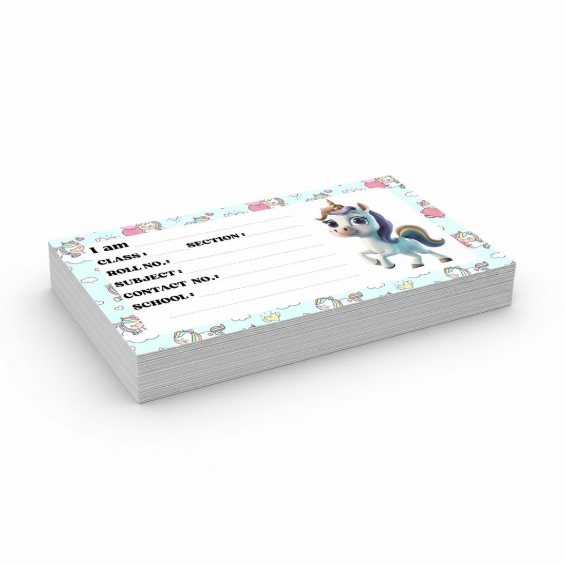 Kids Name Slips Cartoon Printed - Pack of 36 - Self Fill in