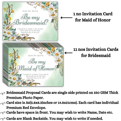 Bridesmaid Proposal Invitation Cards 5.8x8.3inch | Wedding Invite