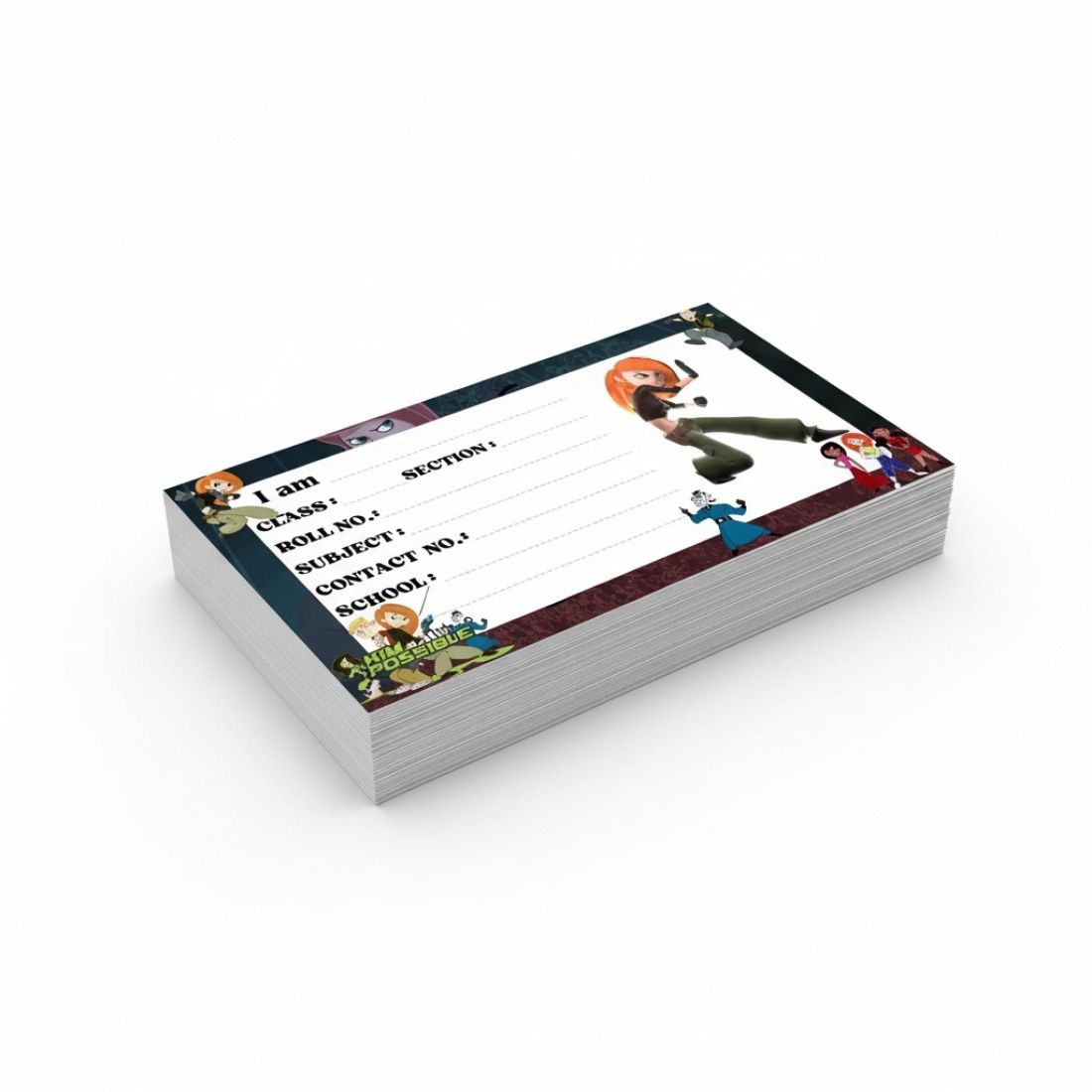 Kids Name Slips Cartoon Printed - Pack of 36 - Self Fill in
