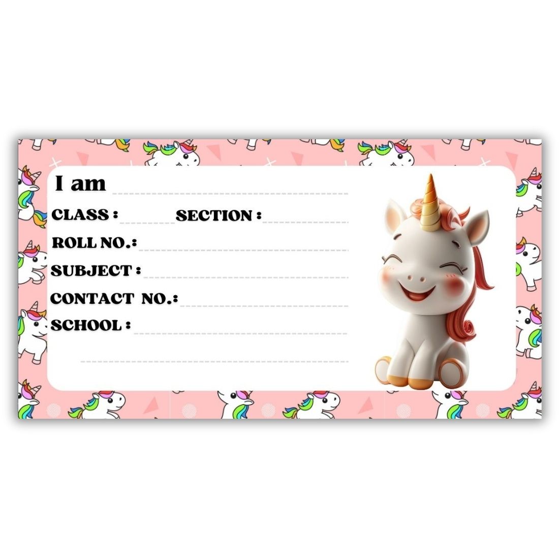 Kids Name Slips Cartoon Printed - Pack of 36 - Self Fill in