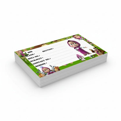 Kids Name Slips Cartoon Printed - Pack of 36 - Self Fill in