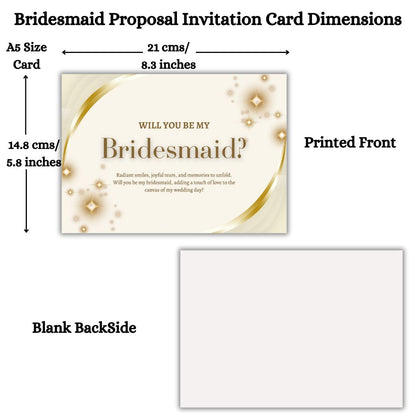 Bridesmaid Proposal Invitation Cards 5.8x8.3inch | Wedding Invite
