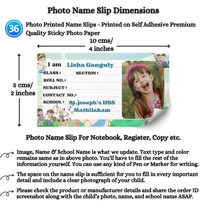 Kids Photo Name Slips Pack of 36