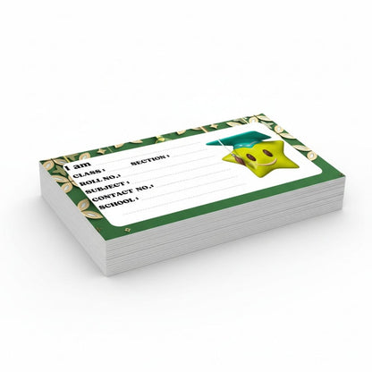 Kids Name Slips Cartoon Printed - Pack of 36 - Self Fill in