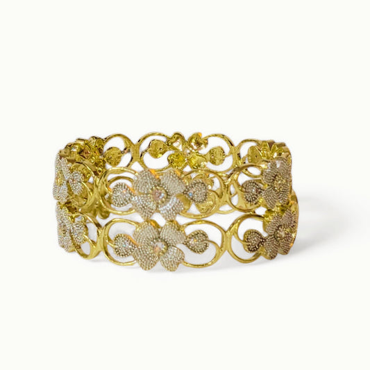 Gold Plated AD Kada Bangles Pair
