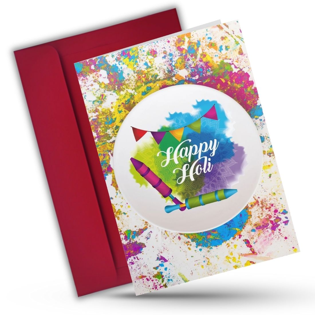 Holi Festival Greeting Card with Envelope