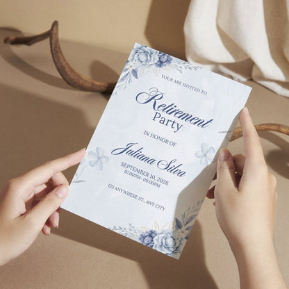 Customised Retirement Farewell Party Invitation Cards Pack of 12 with Envelopes