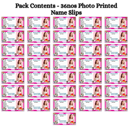 Kids Photo Name Slips Pack of 36