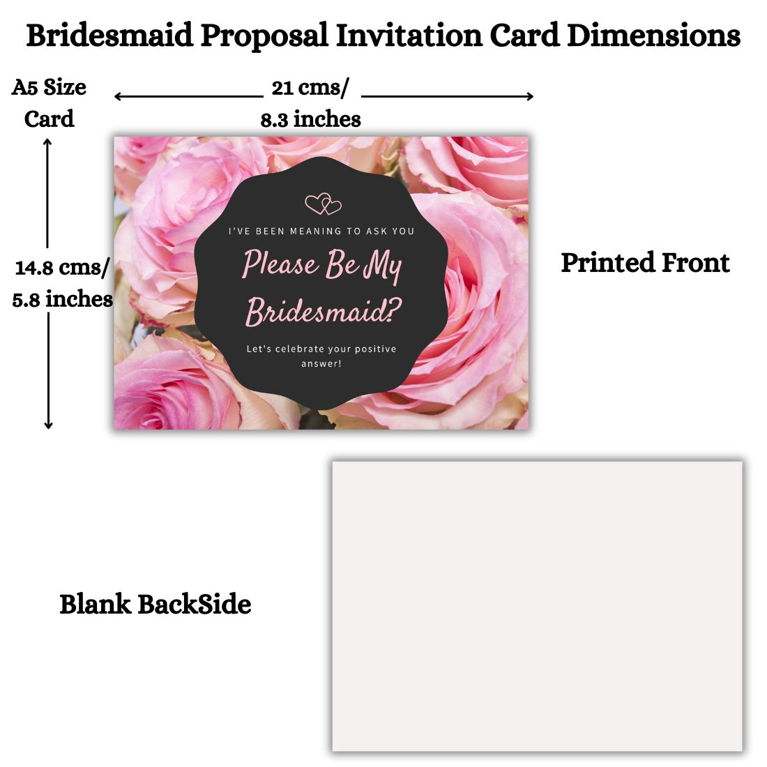 Bridesmaid Proposal Invitation Cards 5.8x8.3inch | Wedding Invite