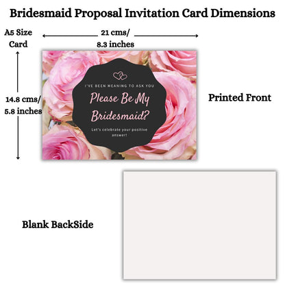 Bridesmaid Proposal Invitation Cards 5.8x8.3inch | Wedding Invite