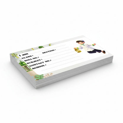 Kids Name Slips Cartoon Printed - Pack of 36 - Self Fill in