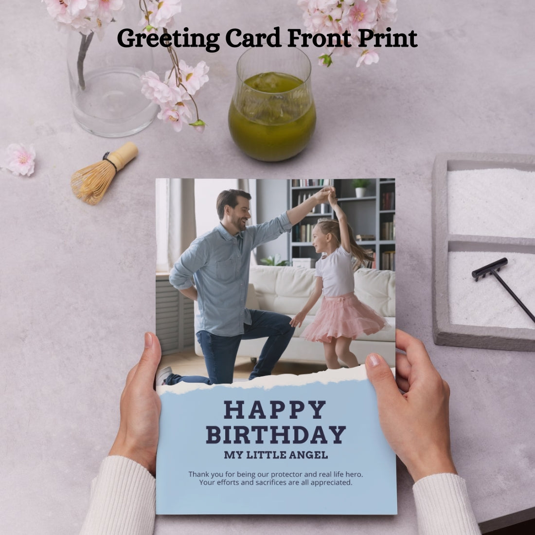 Photo Birthday Greeting Card with Inside Custom Text
