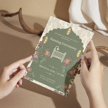 Customised Baby Naming Ceremony Invitation Cards Pack of 12 with Envelopes