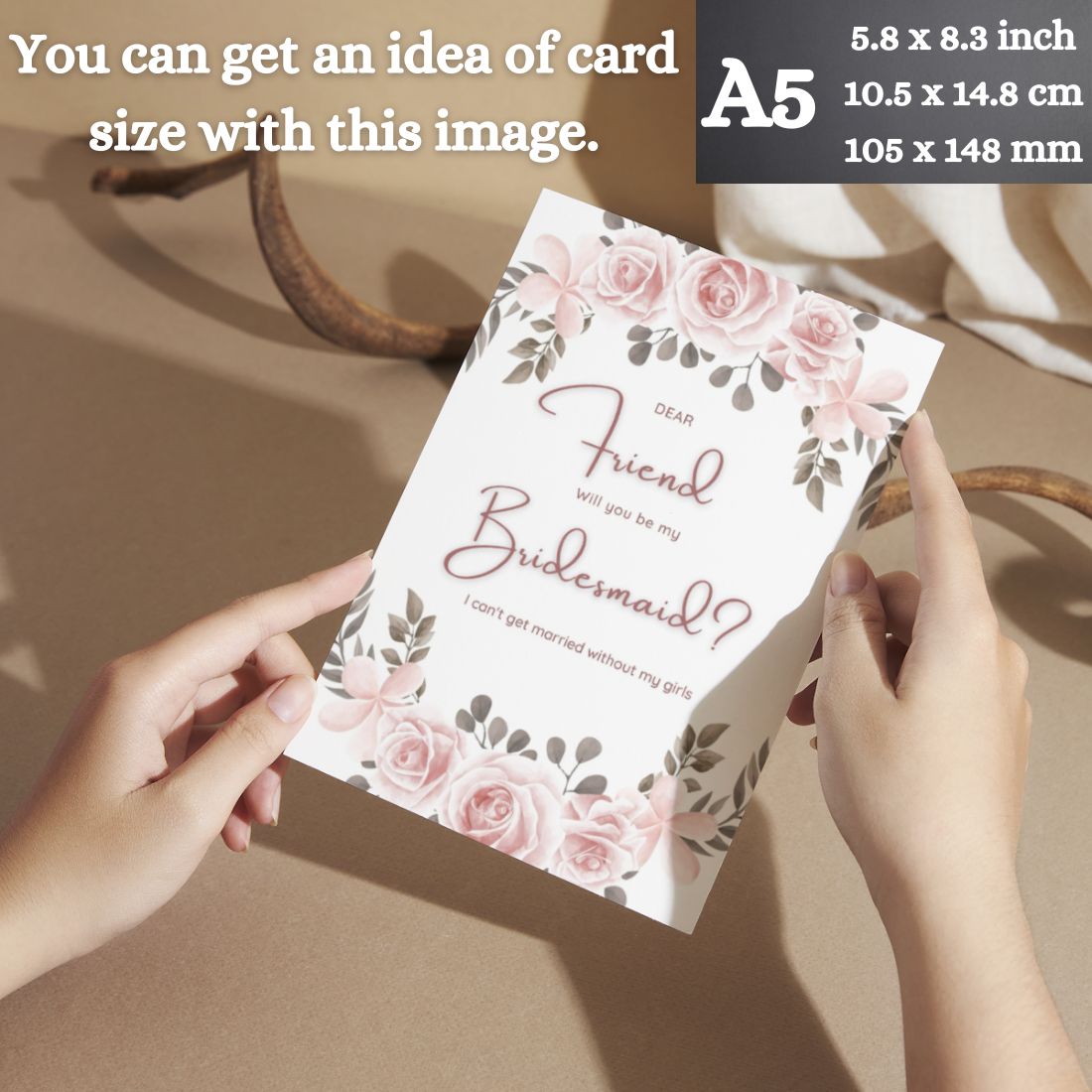 Bridesmaid Proposal Invitation Cards 5.8x8.3inch | Wedding Invite