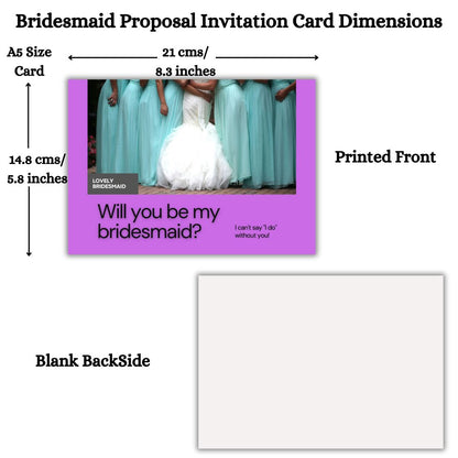 Bridesmaid Proposal Invitation Cards 5.8x8.3inch | Wedding Invite